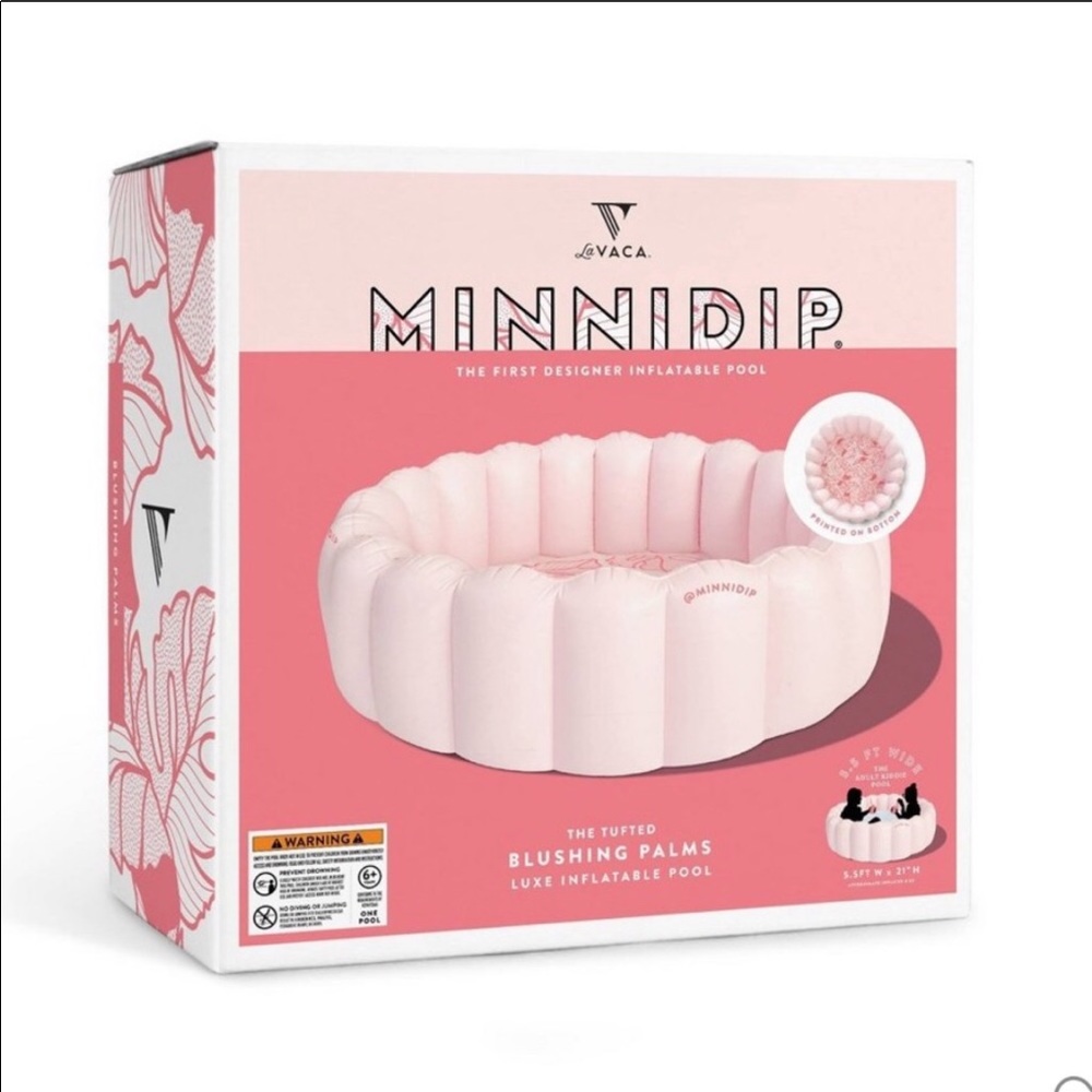 LAST ONE!! MinniDip Blushing Palms Inflatable Pool - Picture 3 of 7